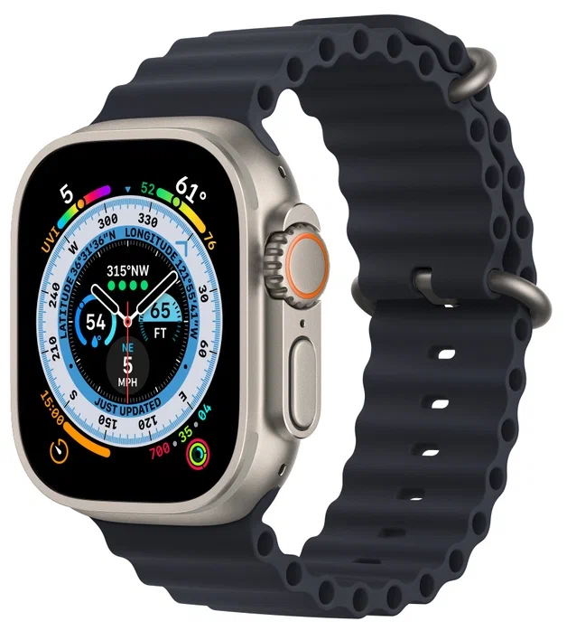 Смарт-часы Apple Watch Ultra GPS+Cellular 49mm Titanium Case with Midnight Ocean Band (EU) в Челябинске купить по недорогим ценам с доставкой